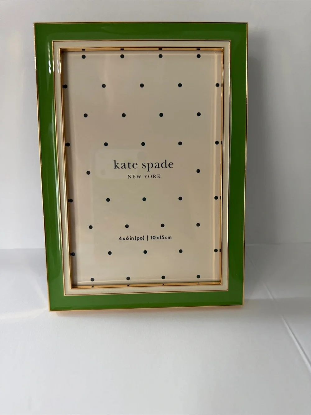 kate spade ♠️ green and gold enamel Lenox photo frame 4x6 NEW